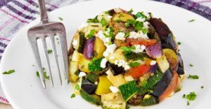 Ψητά λαχανικά με Μινέρβα Benecol Λευκό και αρωματισμένο ελαιόλαδο