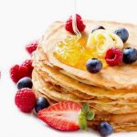 Pancakes με νιφάδες βρώμης, ταχίνι και φρούτα