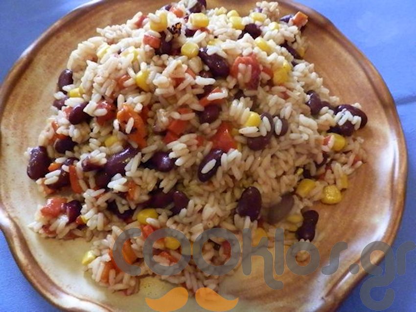 Φασόλια με ρύζι και λαχανικά