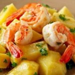 Πατατοσαλάτα με γαρίδες και dressing μουστάρδας και γιαουρτιού
