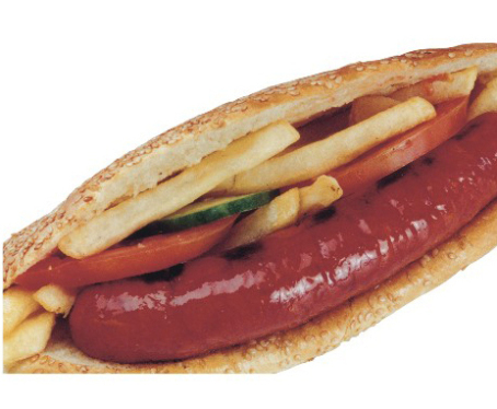 hot dog σε κυπριακή πίτα με λουκάνικο γαλοπούλας, λάχανο και καρότο